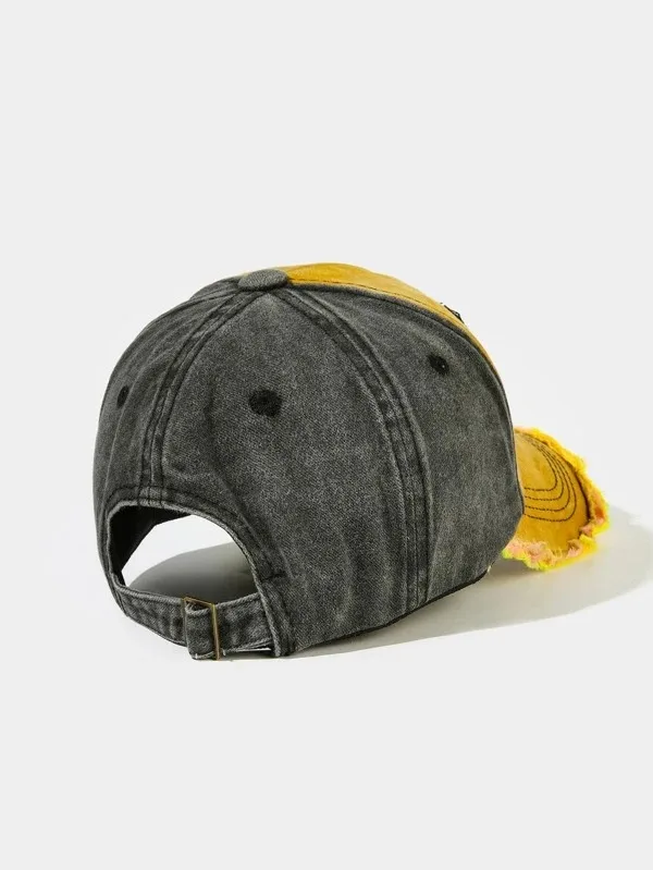 Men Custom Letter Embroidery Raw Trim Unisex Adjustable 6 Panel Casual Snapback Cotton Baseball Caps Men Women Dad Mesh Hat