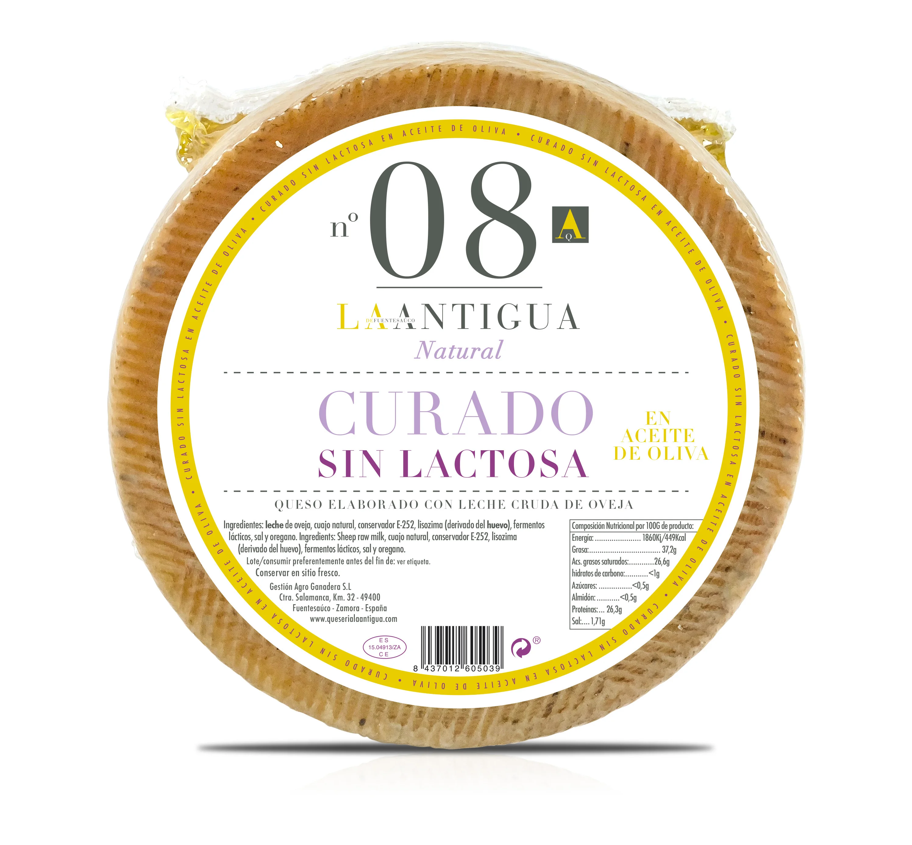 La Antigua lactose-free aged cheese in extra virgin olive oil
