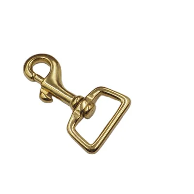 Однотонный латунный триггерный зажим, Поворотный Болт, крючок для ошейника собаки, латунный пружинный крючок для поводка домашних животных