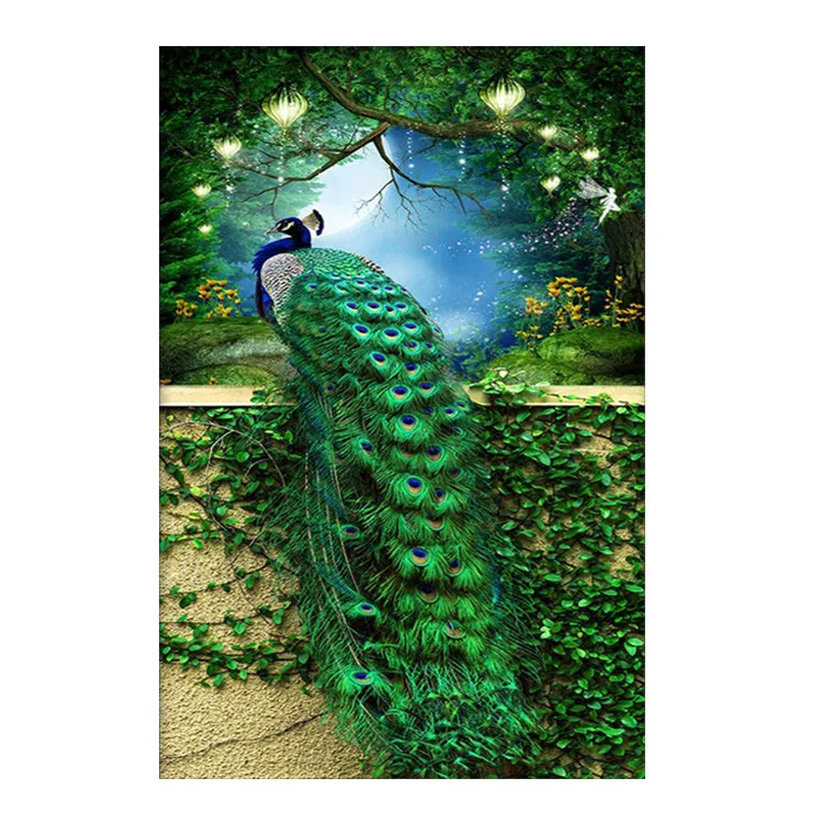 Full Drill Elegant and beautiful peacock Embroidery Cross Stitch Arts Craft Canvas Wall Decor diamond painting kits