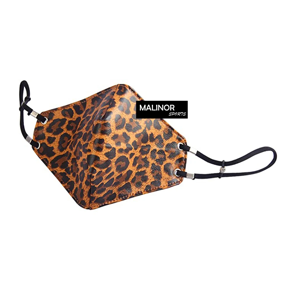 Print Leather Fashionable Face Cover Breathable Half Face Anti-Dust Sports Mask for Men Women