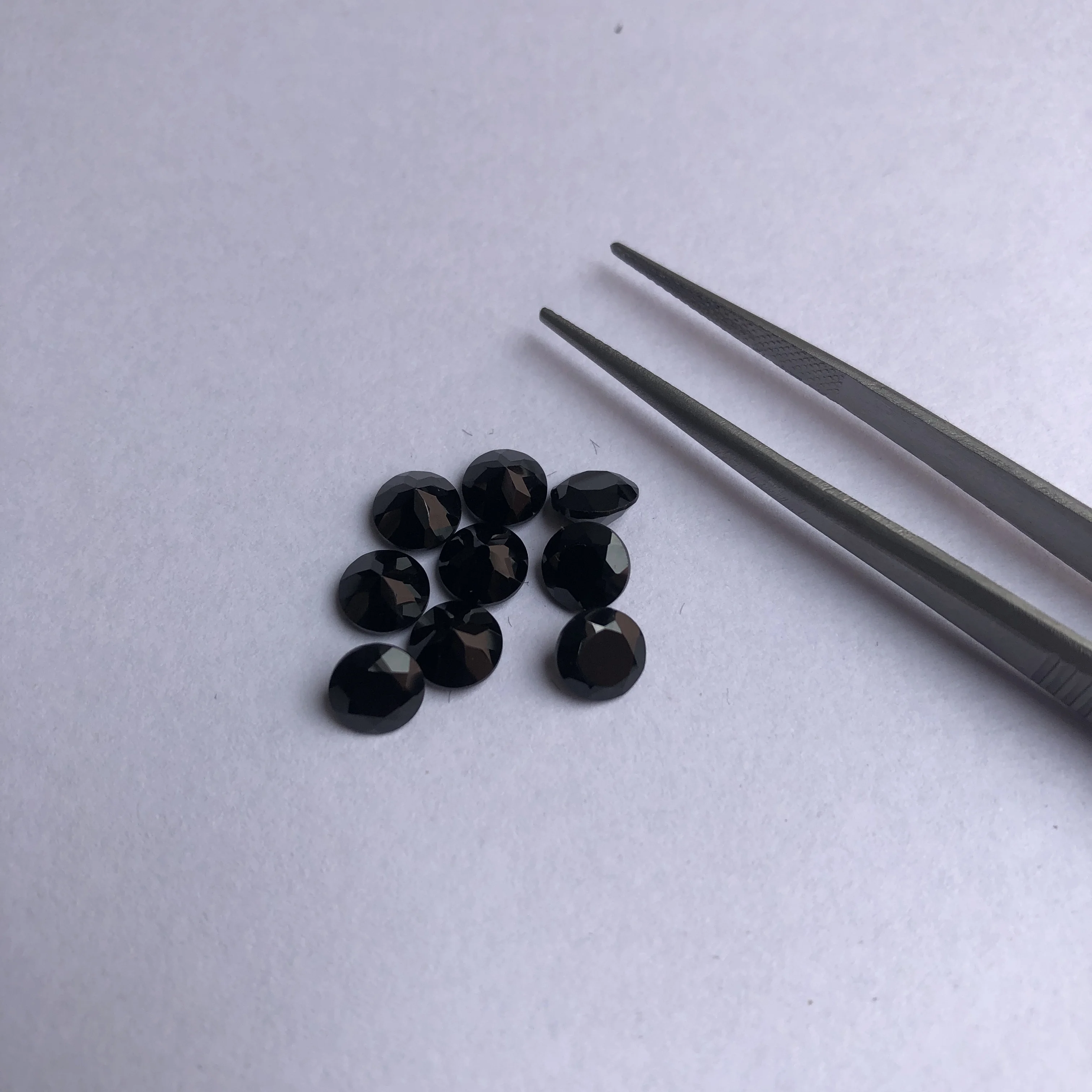 3.5mm Natural Black Onyx Faceted Round Cut Loose Gemstone Calibrated Buy Online Factory Price for Jewelry Making Online Supplier