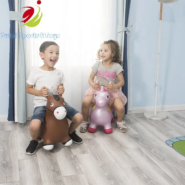 PVC-Plastic Animal Toy Unicorn Hopper Animal Kids Jumping Animal Toys