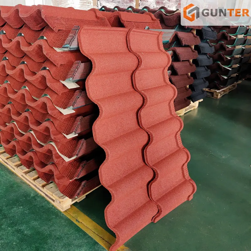 
Construction Building Roofing Materials Stone Coated Metal Roofing Tile 