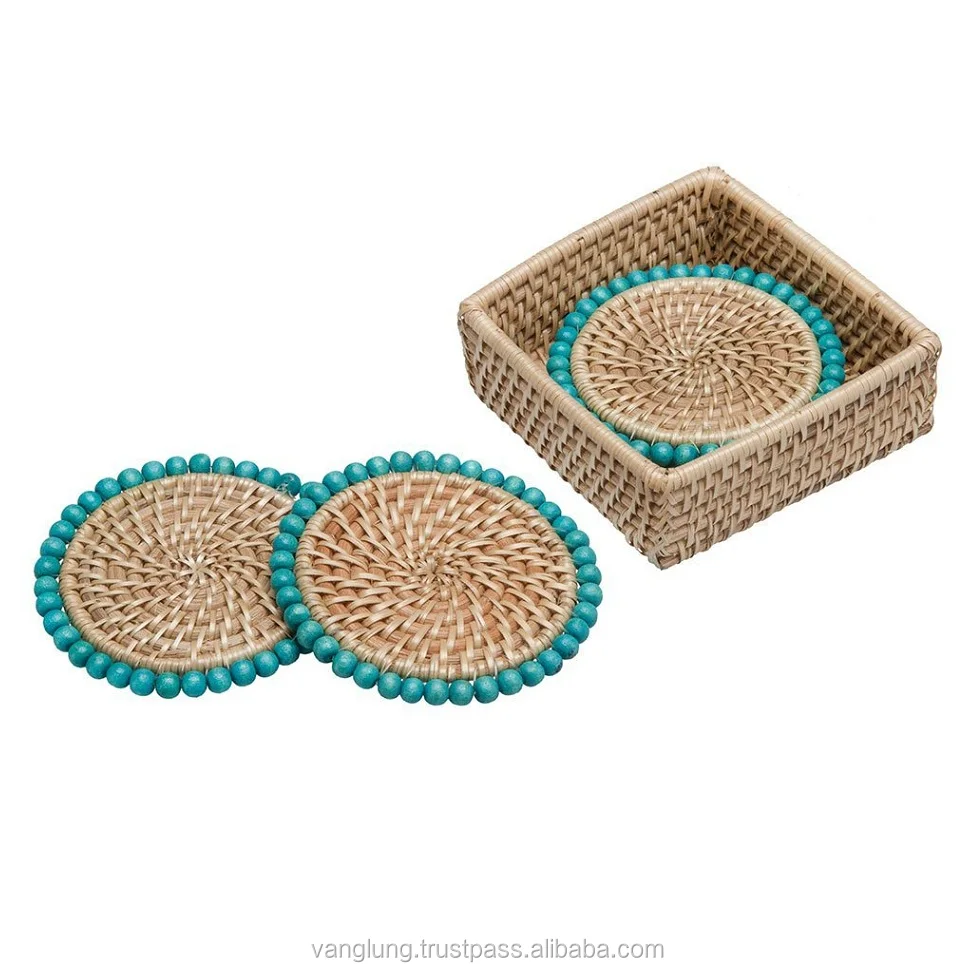 Vietnam High Quality Round Small Rattan Coasters Drink Coaster For Table Protection With Reasonable Price