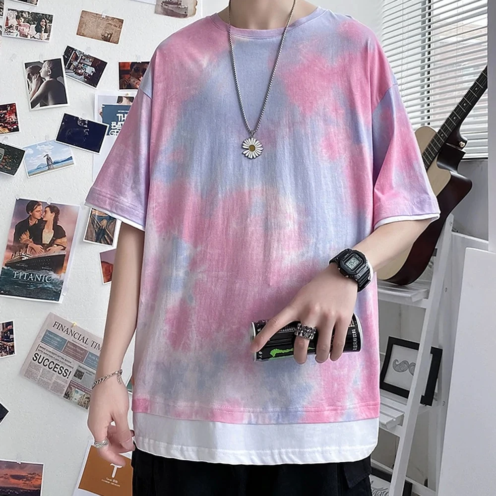 New Style Cotton Polyester Fabric Tie Dye T-shirts O- Neck Full Printed T Shirts Wholesale Best Price Tie Dye T-shirts