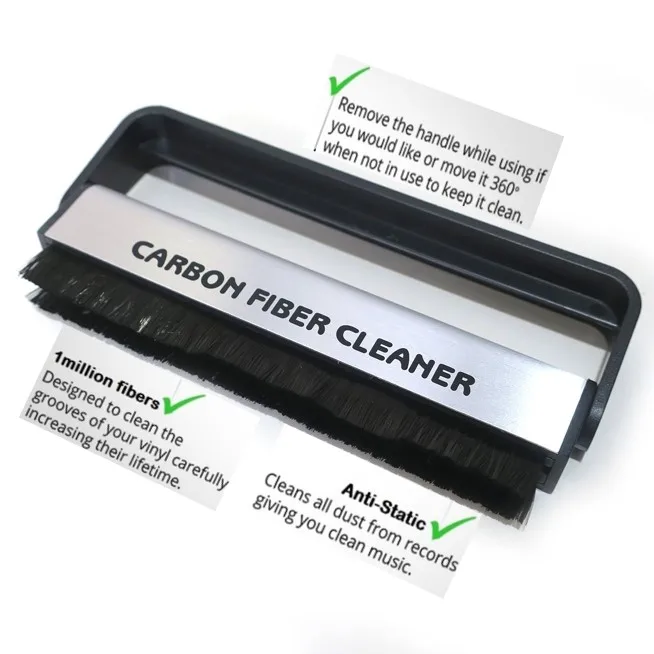 carbon fiber vinyl record cleaner brush dry cleaning anti-static