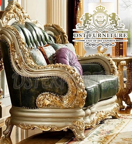 Эксклюзивный набор диванов для гостиной в европейском стиле деревянных резных Королевском Стиле с резьбой