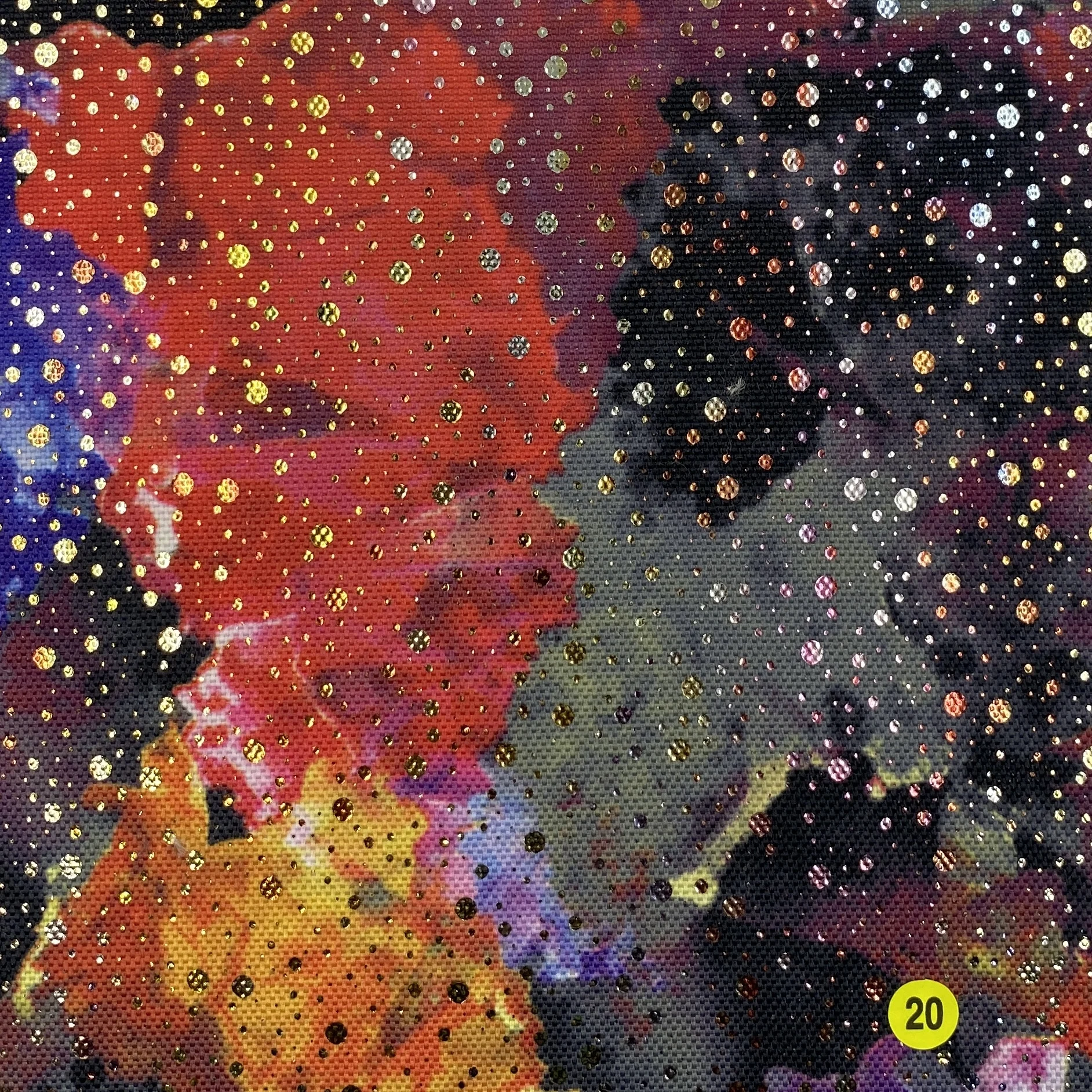 EPO 600D 100 полиэстер с глянцевой цветочной лазерной пленкой перенесенным принтом для багажа