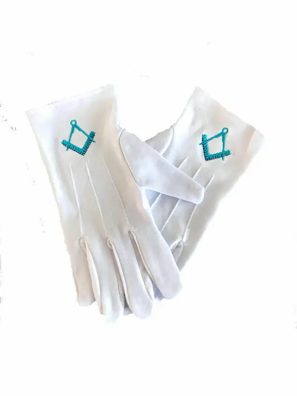  Custom Masonic Gloves with Square & Compass Lodge regalia