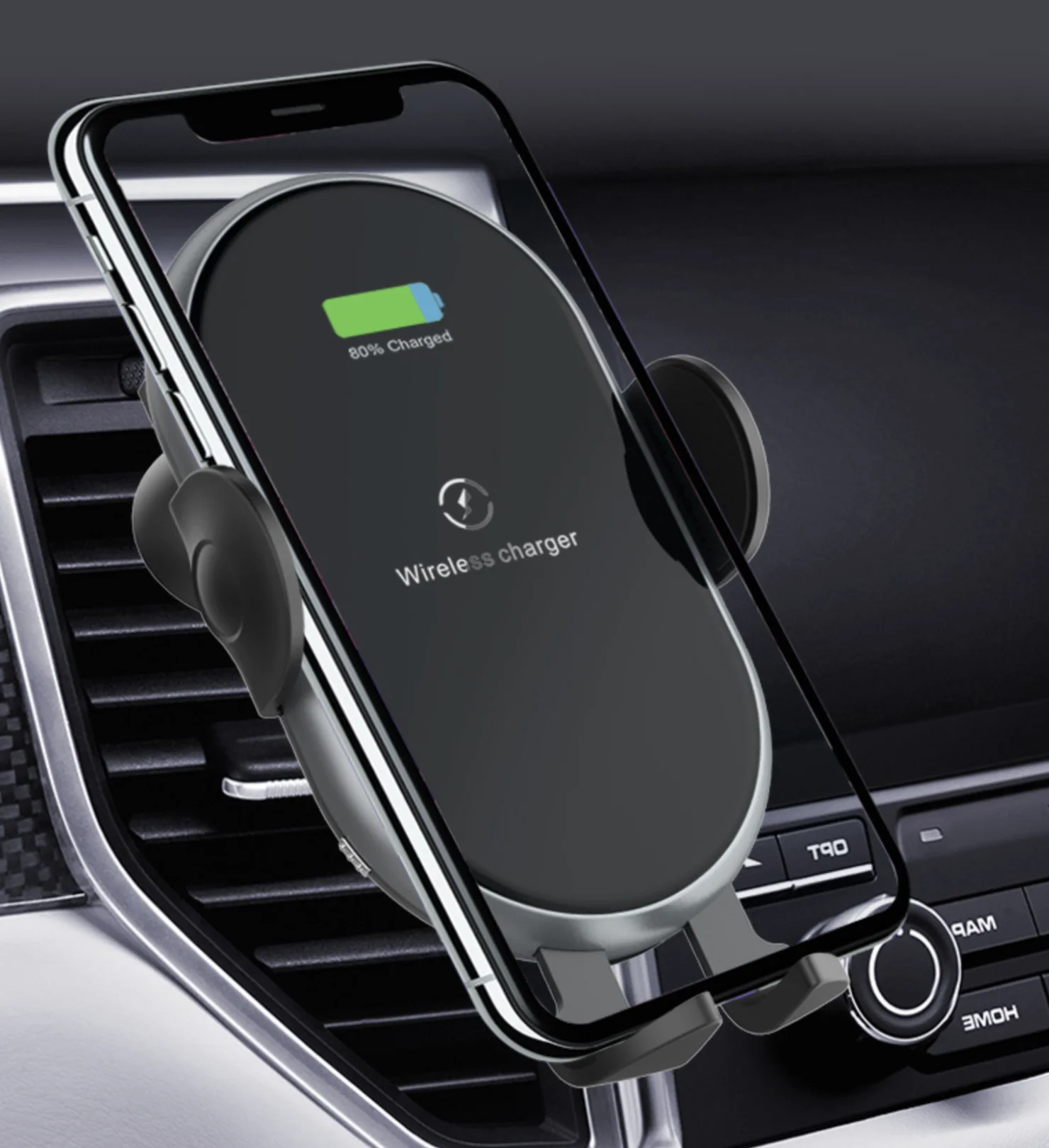 
Automatic Sensor Phone Holder Wireless Charger (Car Vent Clip Net/Dash Board Stand) 