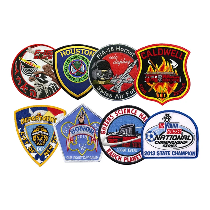 Factory Made Wholesale Custom Embroidered Badges Iron On Jean Jacket Patches high quality customized