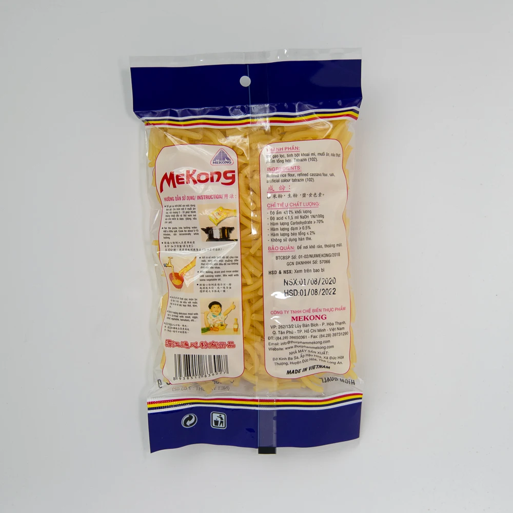 OEM Low-Fat In Vietnam Gluten-Free HACCP Free Sugar-Free Instant Special Shape Yellow Color Rice Macaroni Pasta