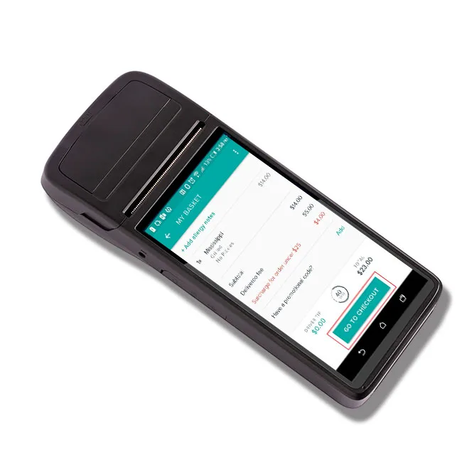 3G 4G WIFI NFC 5.5 inch supermarket mobile handheld cash register Android POS system terminal thermal paper pos slitting machine