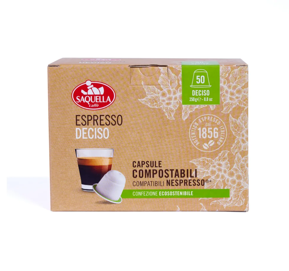 
Made in Italy 50 Compostable Capsules Nespresso Compatible Espresso Coffee for everyday 