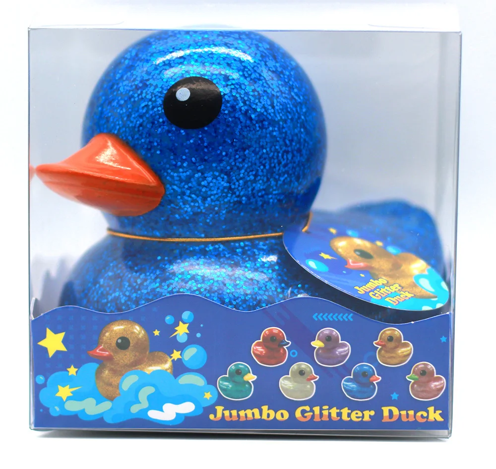  OEM оптовые игрушки для детей 2021 резиновая утка виниловая Утка Игрушки ванны плавательная игрушка Подарочный набор малышей 17 см блестящая Блистер Набор