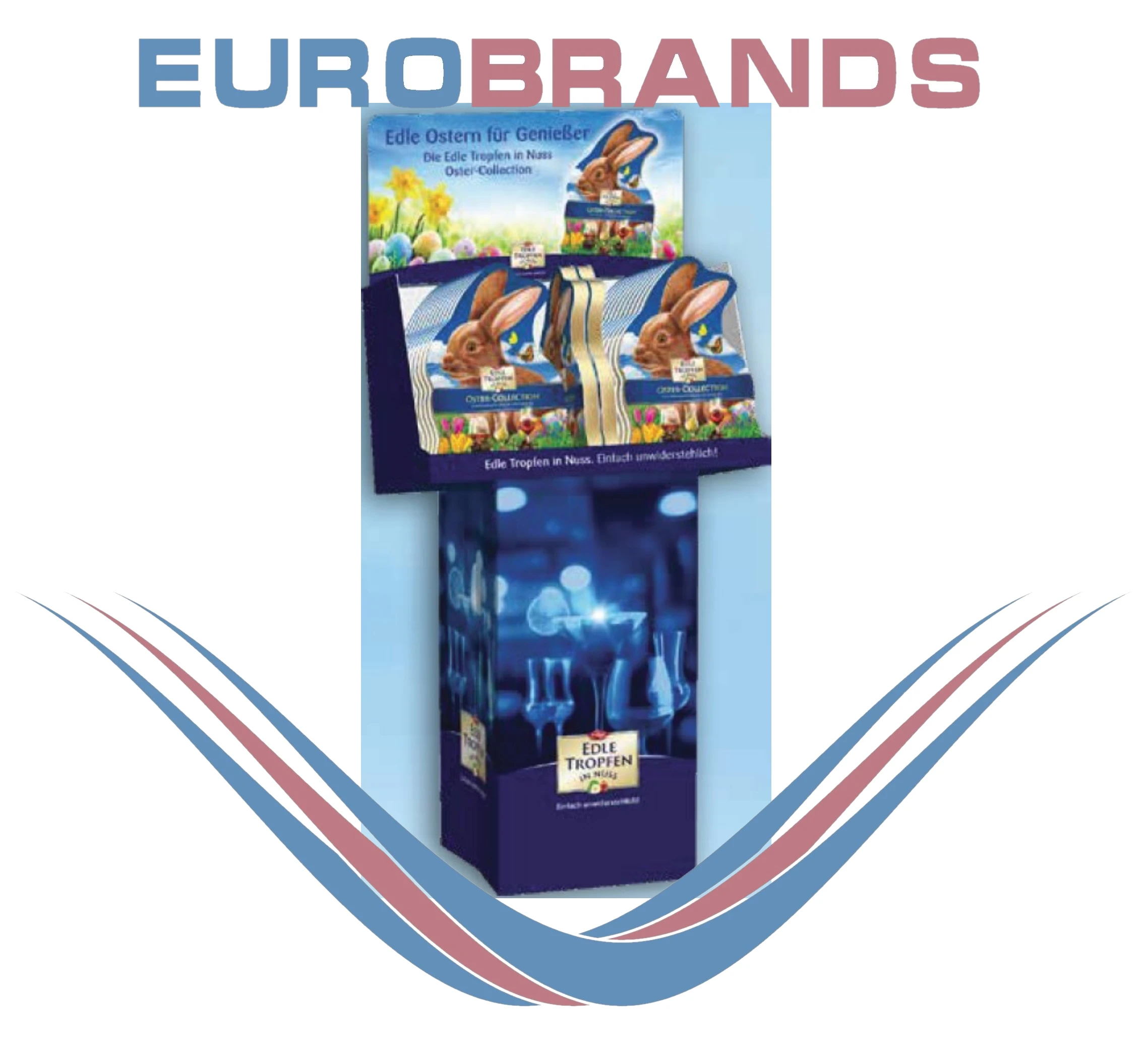 Trumpf Easter Edle Tropfen in Nuss Oster-Collection 300g Hase, 300g, Display, 26pcs