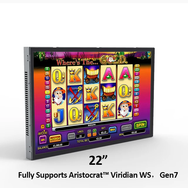 
TopOneTech 22 inch Aristocrat slot machine touch screen monitor display Compatible 3M Microtouch gaming moniteur ecran tactile 