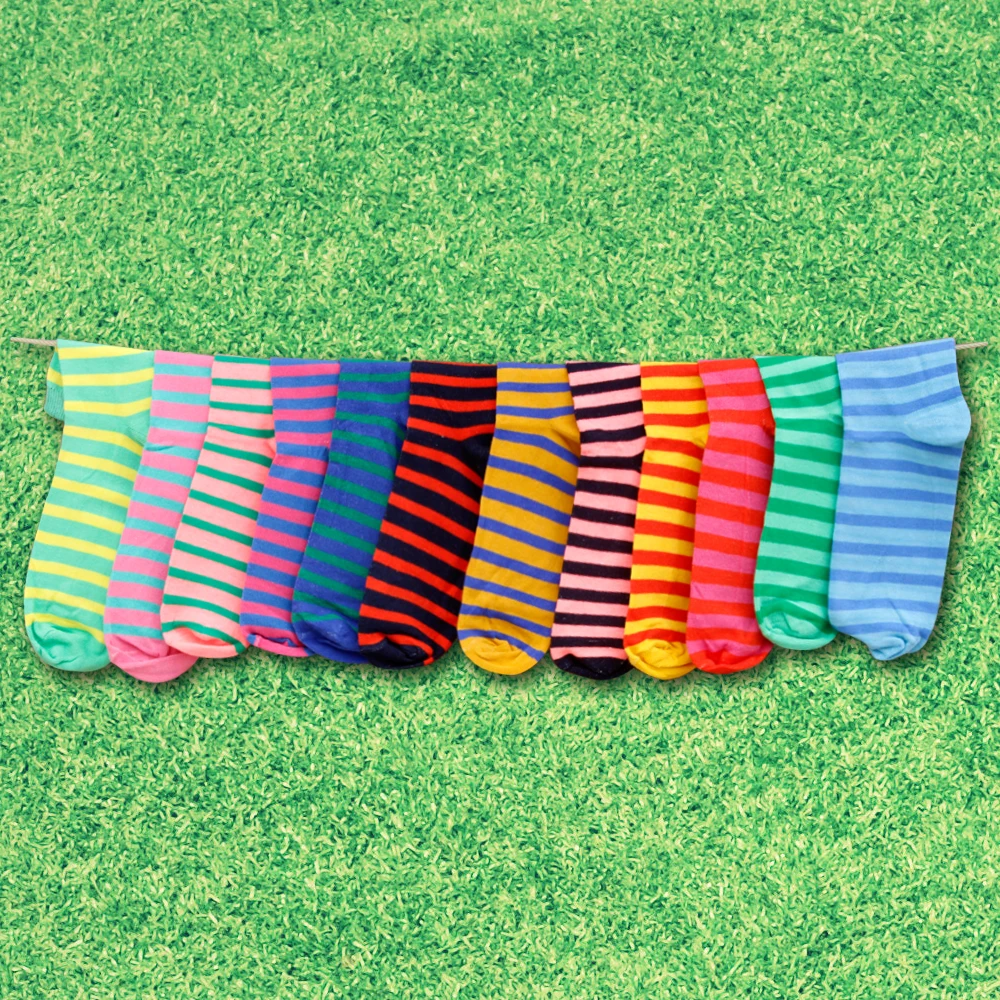 Socks for Men Women Kids Multiple Color Striped Design Soft Comfortable Cheap Price Bangladesh Produced Wholesale Ready to Ship