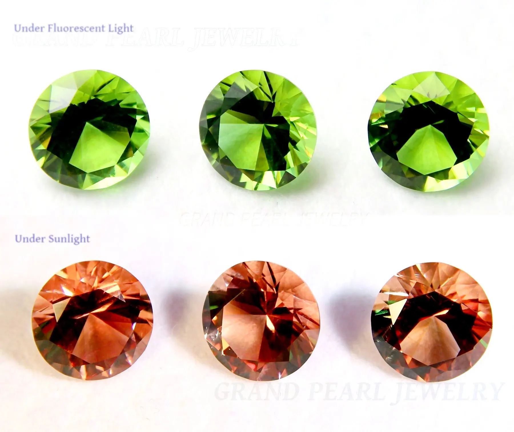Color-change Nanosital 10mm round brilliant cut