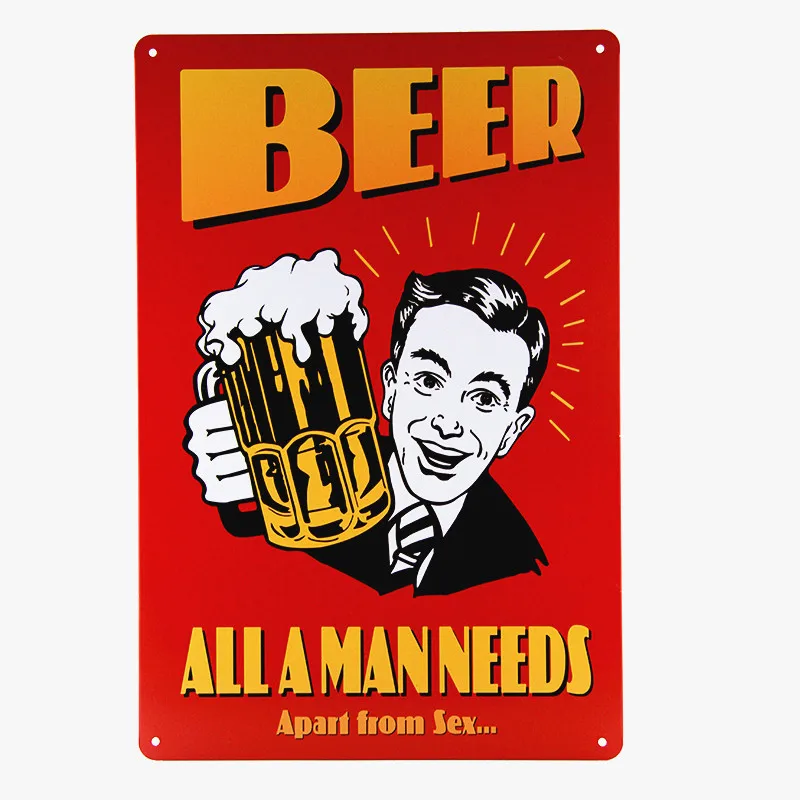 New Fashion Beer Bar Pub Art Wall Decor Plate Wine Bottle Signs Vintage Drink Beer Metallic Tin Signs