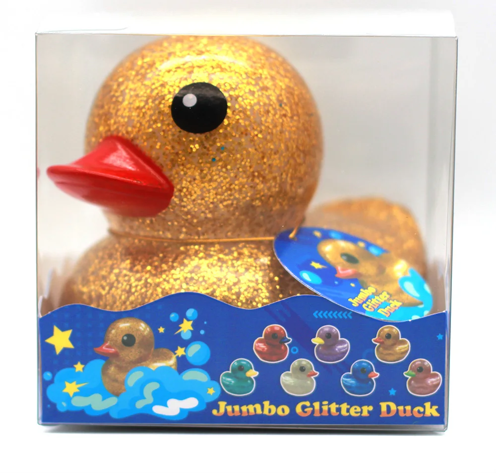  OEM оптовые игрушки для детей 2021 резиновая утка виниловая Утка Игрушки ванны плавательная игрушка Подарочный набор малышей 17 см блестящая Блистер Набор