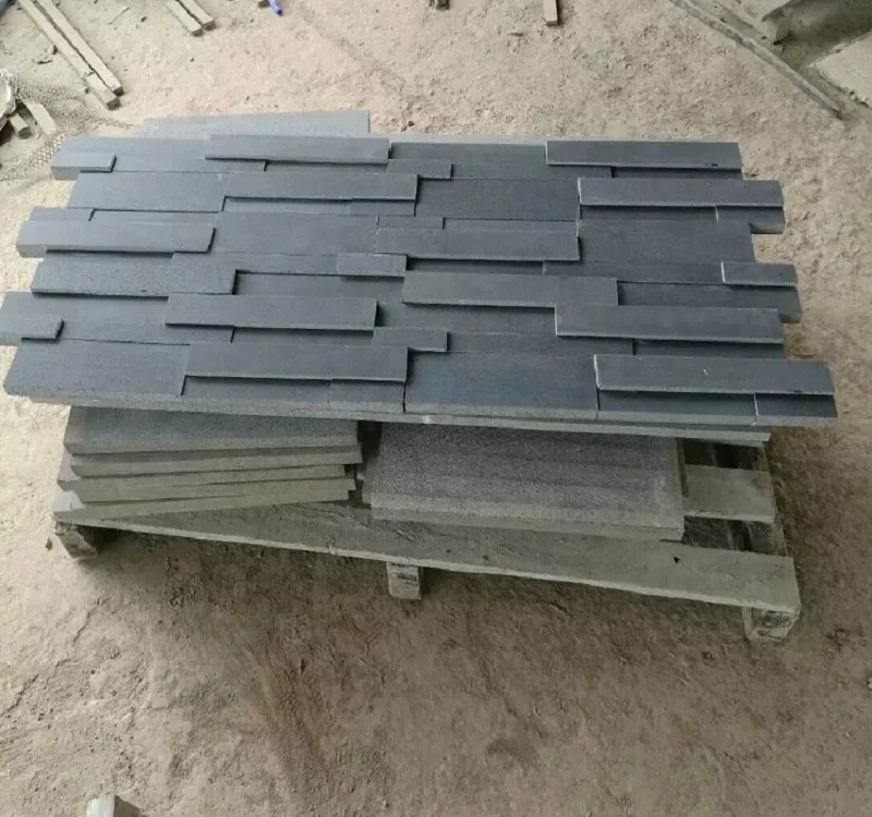 China black basalt stacked stone ledgestone wall veneer wall cladding stone tile