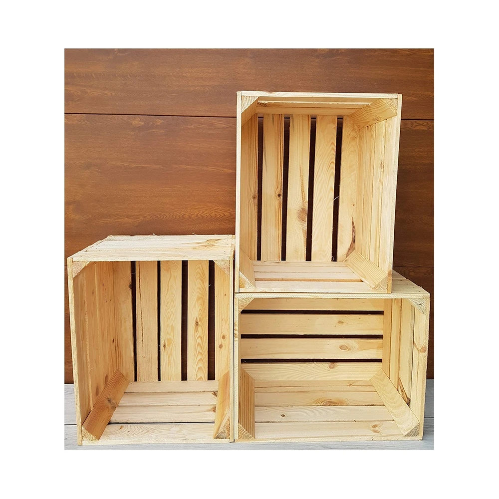 Bulk Quantity Exporter Of Pine Wooden Crate Box For Storage Use Buy From Trusted Exporter