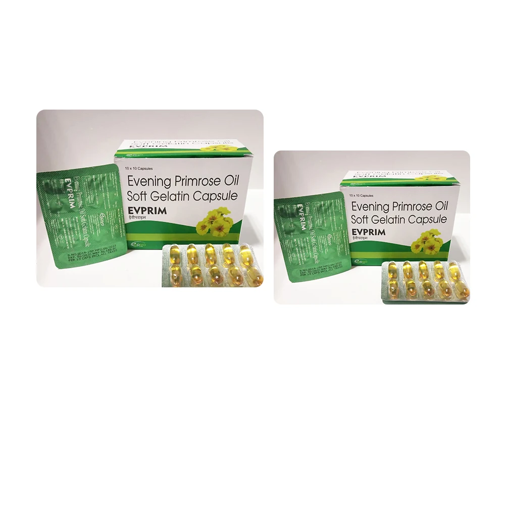 
Evening Primrose Oil, Gamma Linolenic Acid and vitamin E softgel capsule supplier in India 