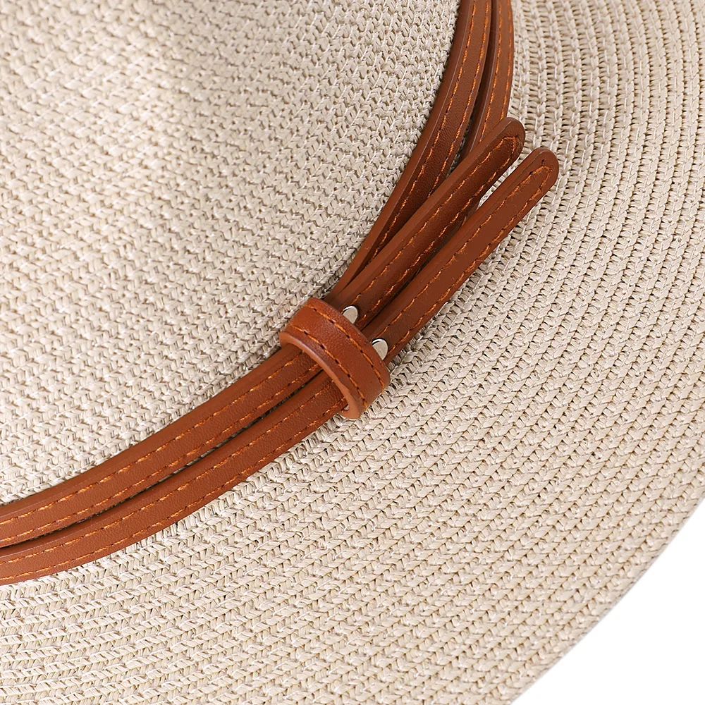 HEFT BOOOGE Wholesale Cheap Outdoor Sunshade Bowler Beach Natural Straw Jazz Hat