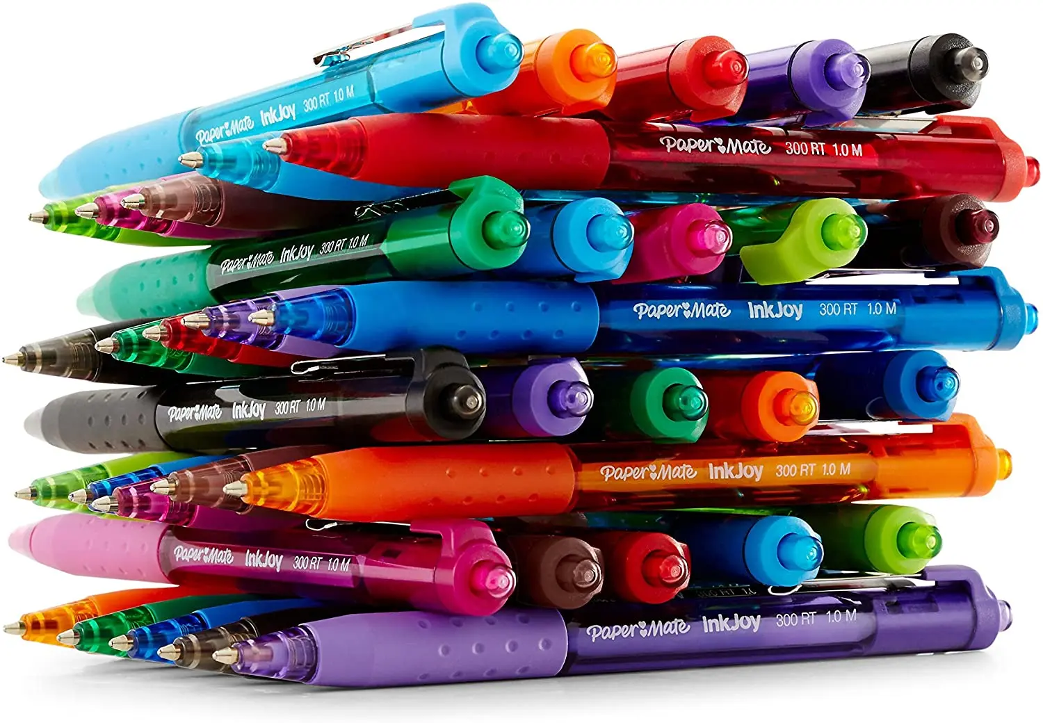 Выдвижные шариковые ручки Inkjoy 300RT разные цвета оптимизированная форма удобный захват прочный металлический зажим