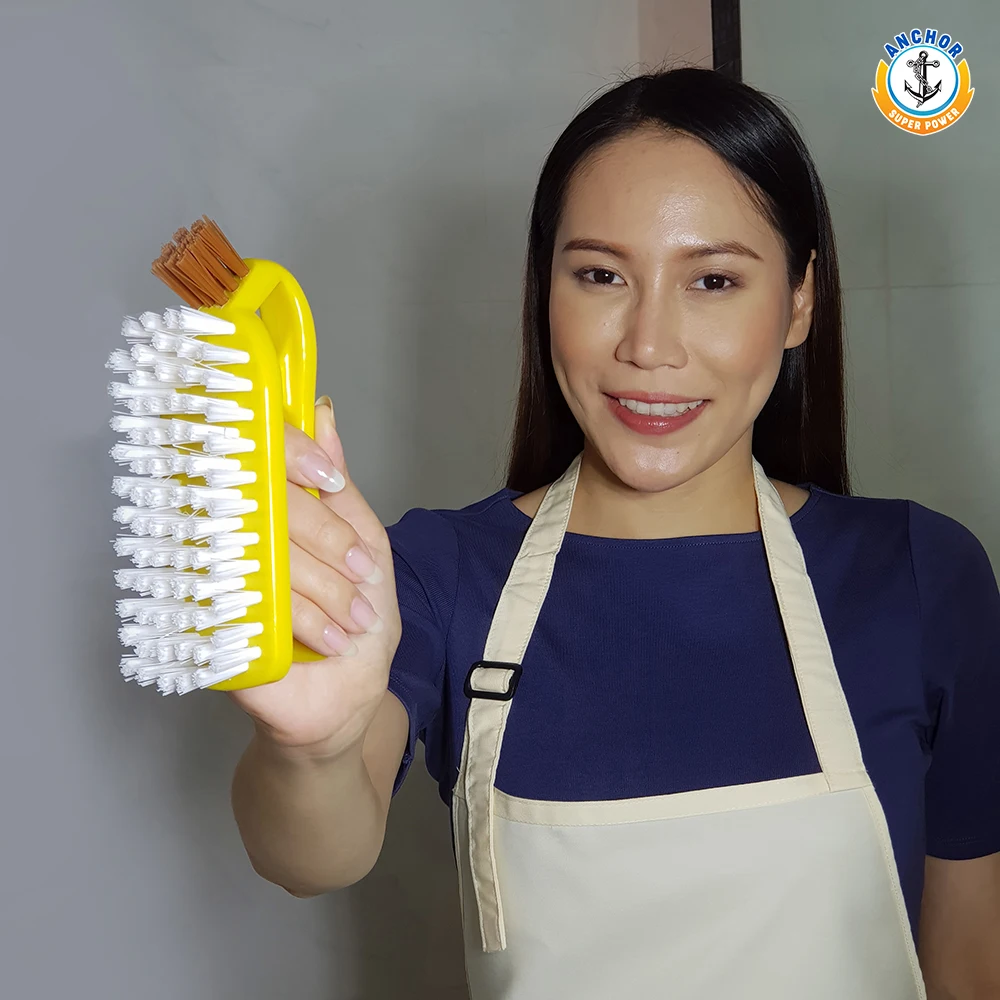 New Scrubbing Brushes Thailand Anchor Iron Shape Scrubbing Brush With Tuft For Multipurpose Cleaning
