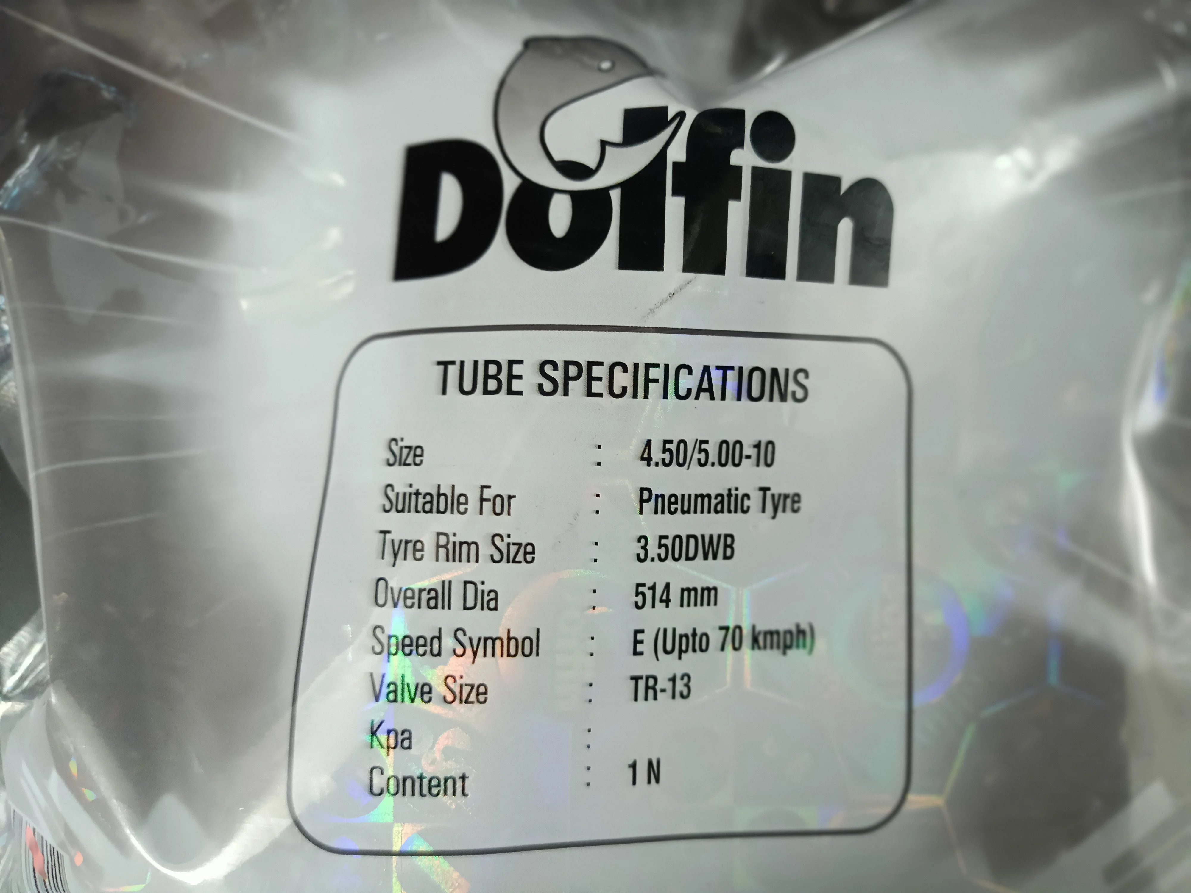 Внутренняя труба из бутилкаучука Dolfin 4 50/5 00-10 трехколесный тук-Тук TR-13 прямой клапан мягкая косметика индийская