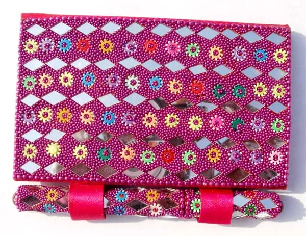 Buy online wholesale Decorative Glitter Mirror  Notebook with pen set Gifts & Crafts Manufacturer in Delhi India