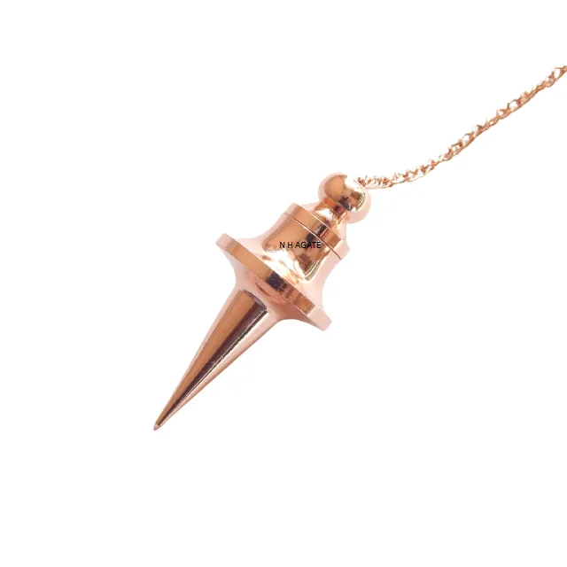 Long Cone Point Copper Metal Openable Disc Pendulum Dowsing Metal Brass Pendulums Copper Metal Pendulum