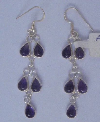 Silver stone Earring