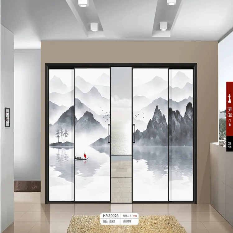 
hottest slide rollup 3 panel glass sliding door compartment 