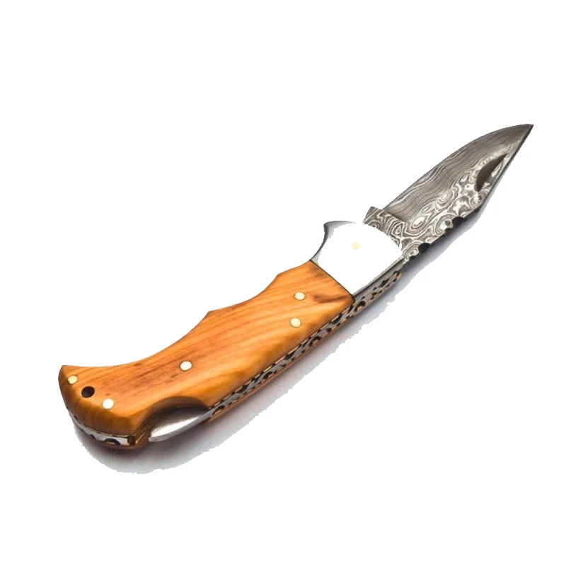 Складные ножи из розового дерева с кожаным футляром для выживания на природе кемпинга охоты