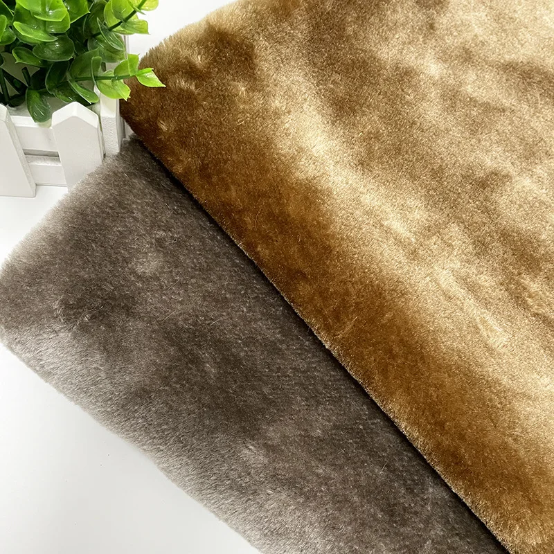 Chinese All polyester small fur cut loop fleece imitation fur flannel flat print fabrics plush suede shearing fabric