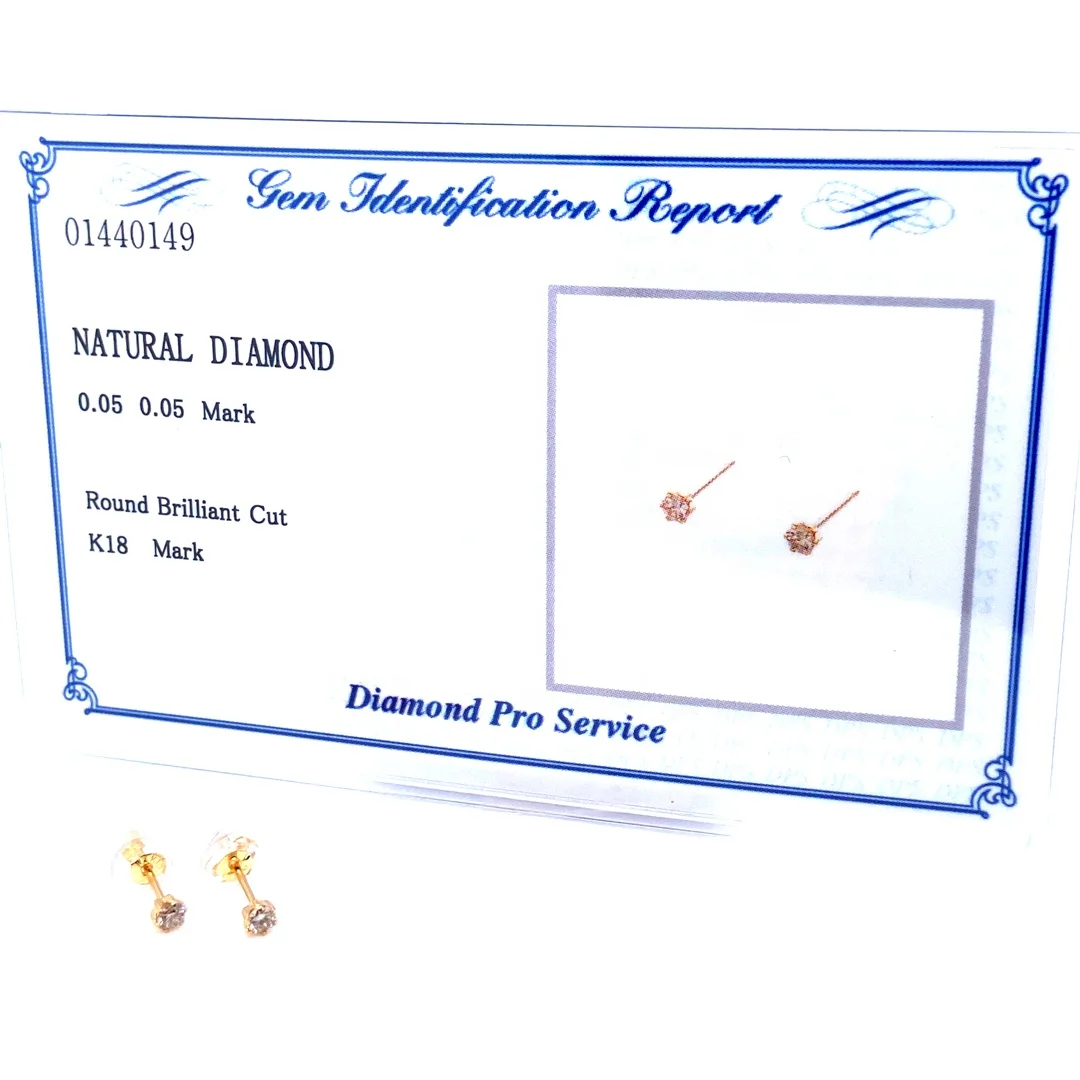 
JMW Japan Fine gold Jewelry Wholesale Real Diamond Platinum900 K18 Single Solitaire Earrings stud 0.10ct pair 