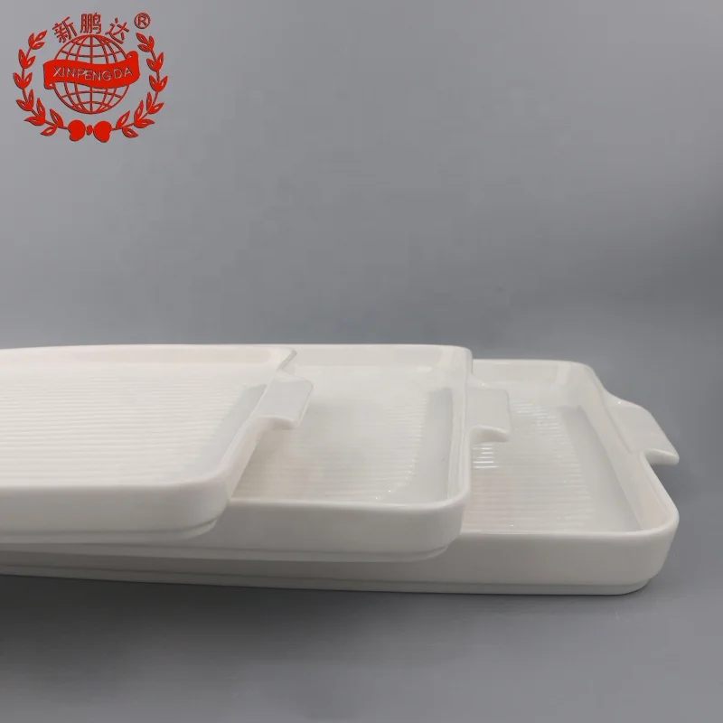 Горячая Распродажа, новый дизайн, белая посуда, квадратная полосатая тарелка для выпечки