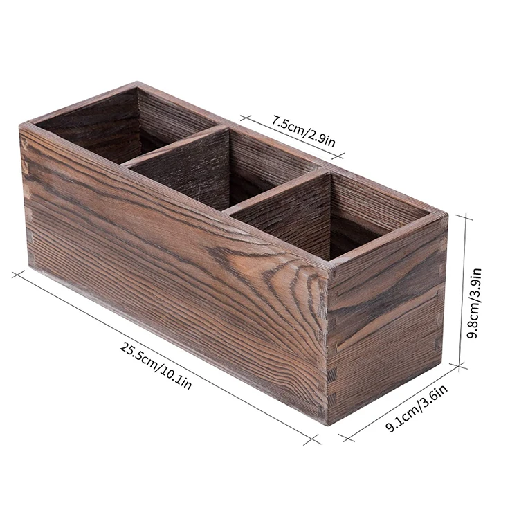 2021 retro country Brown desktop remote control pen pencil Home Office storage boxes wood