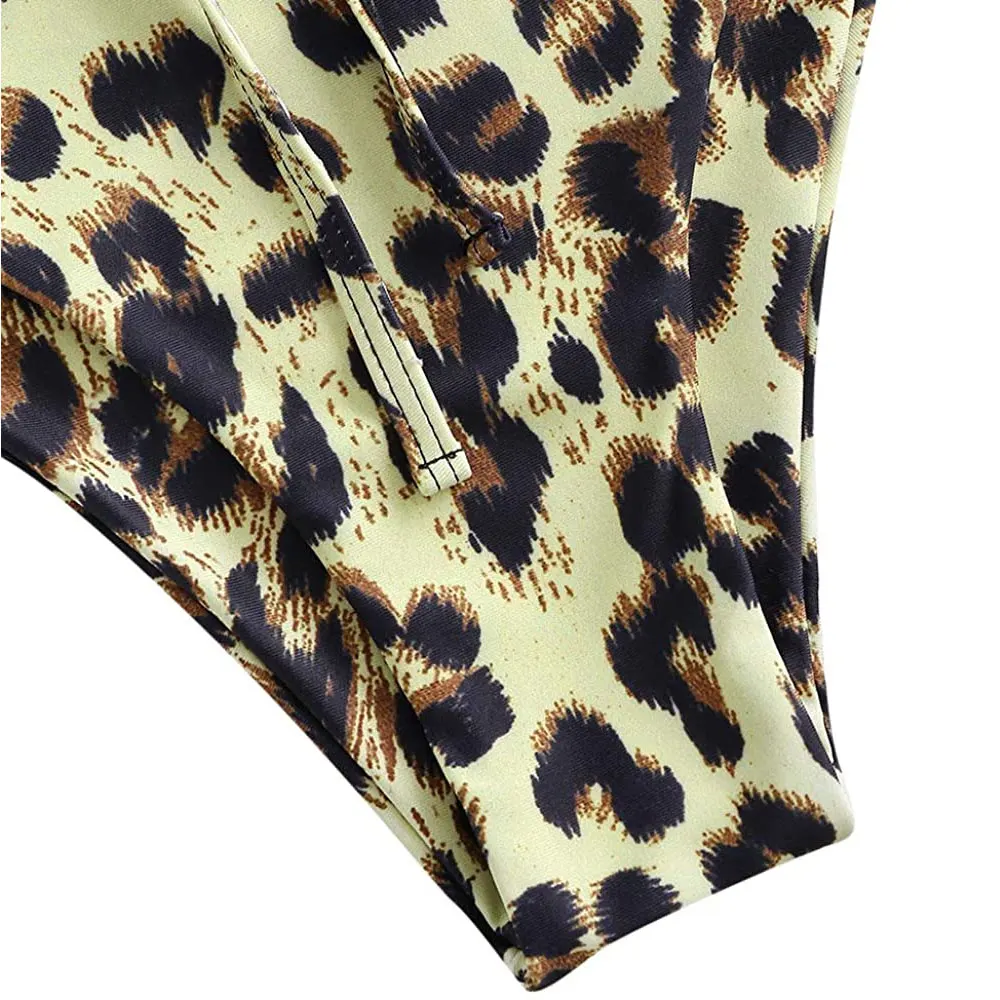 Halter Bikini micro thong swim Suite New 2 Piece new swimwear high cut Bikini set print bandage Beachwear