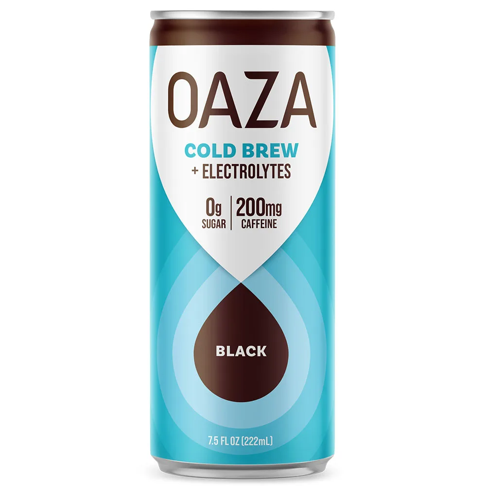 OAZA High Performance Cold Brew Hydrate your Coffee Ready to Drink 8 Fl Oz Pack of 12 (Black)