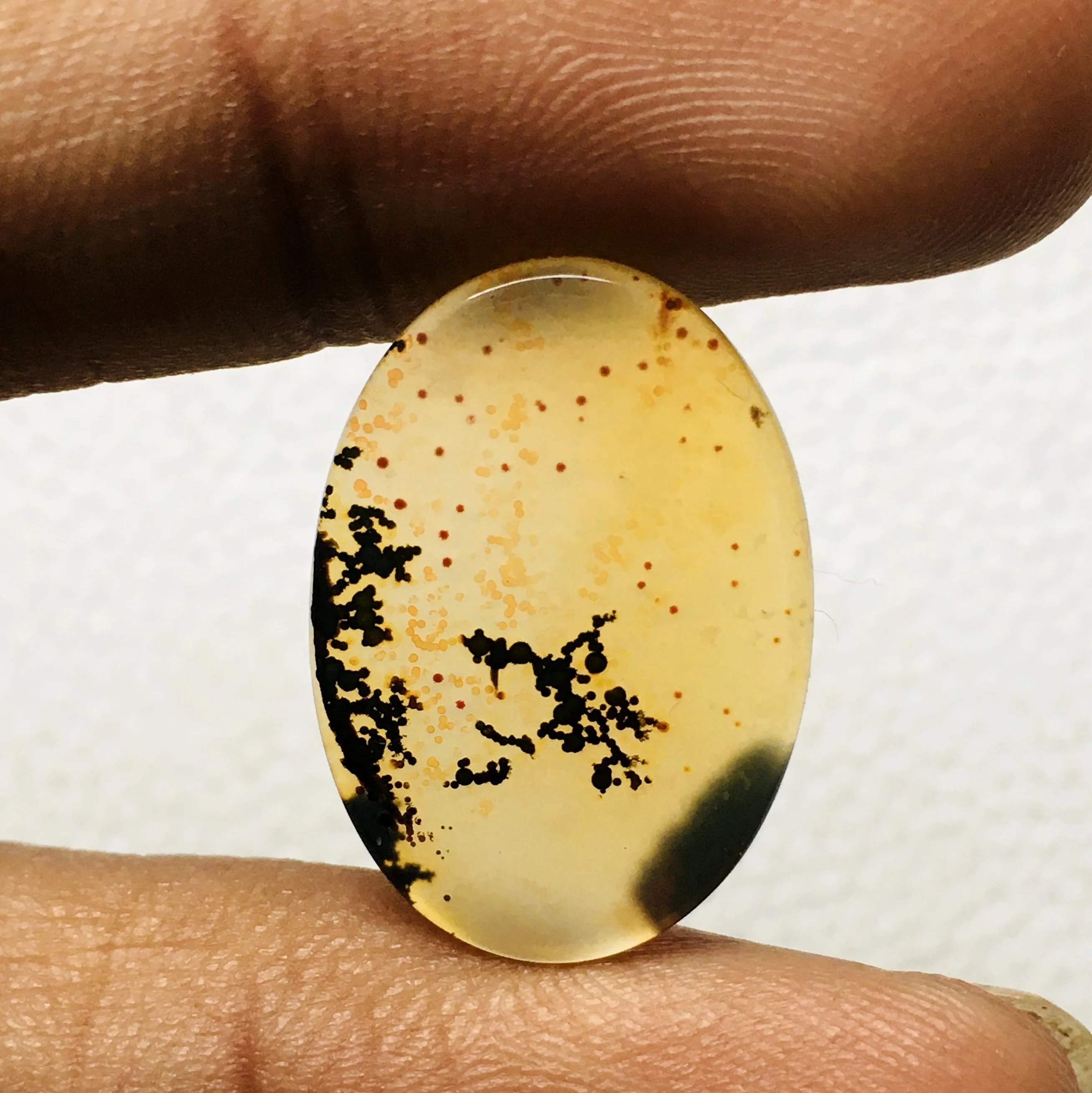 Natural Scenic Dendrite Agate Oval shape hand polished cabochon loose gemstone making jewelry pendant/ring wholesale price
