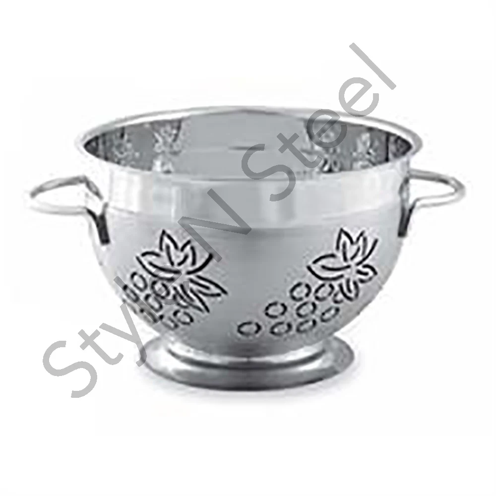 Decorative Color Strainer Basket Cherry & Grapes Punching Colander Colander For Hotel Restaurant Deep Colander
