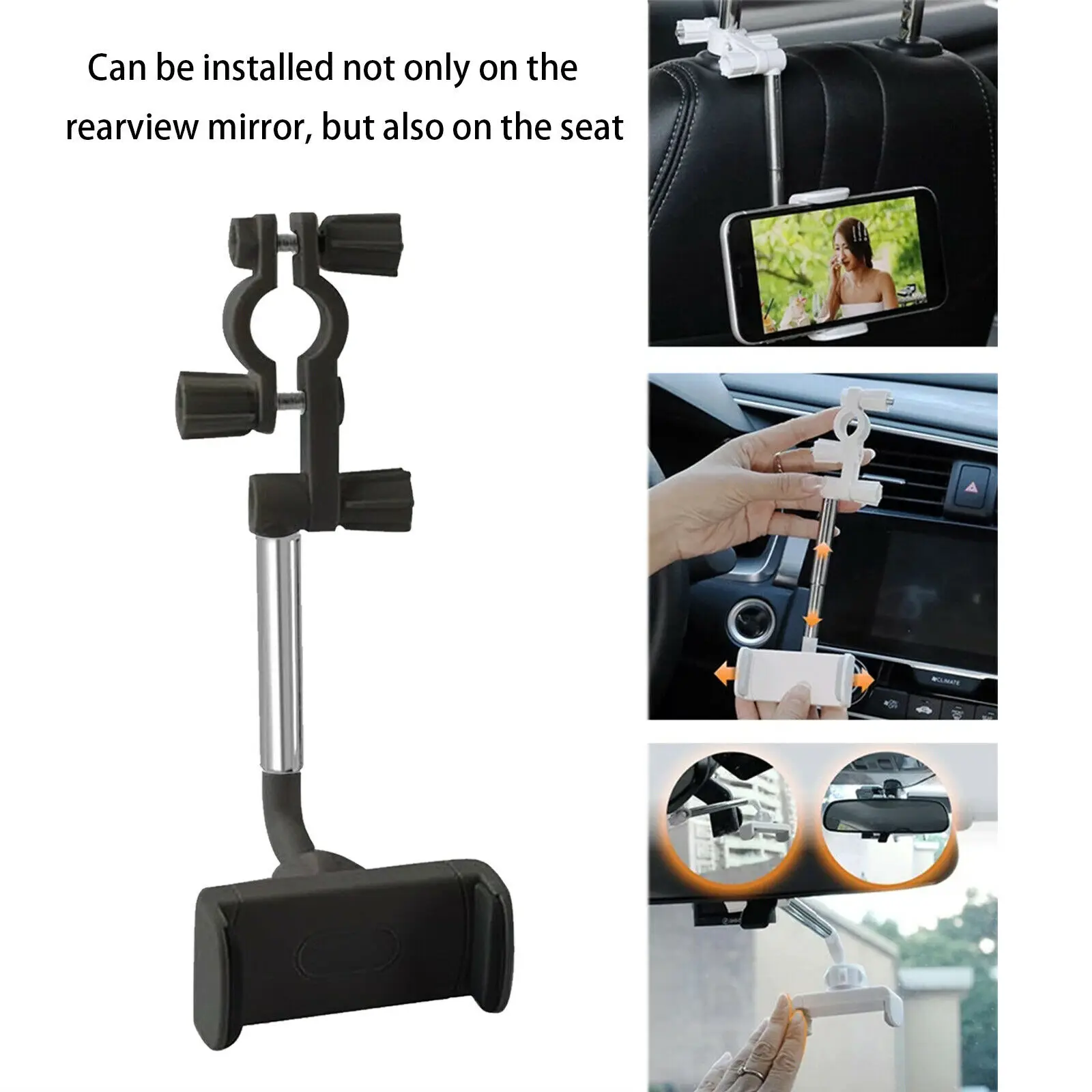 Новое поступление гибкий держатель для мобильного телефона на зеркало заднего вида с углом обзора 360 градусов автомобильный