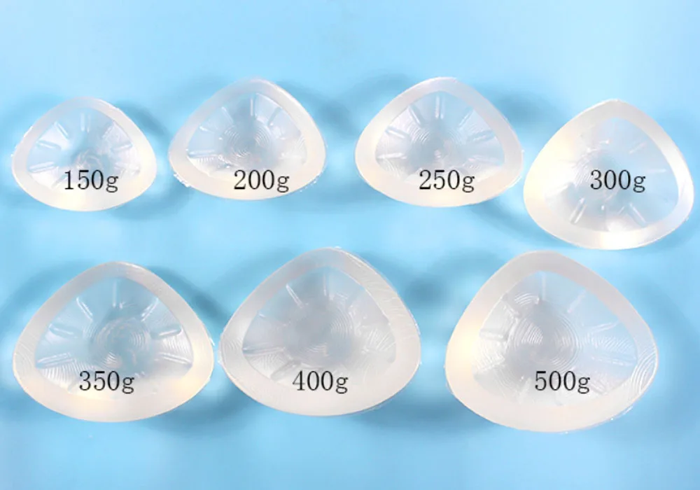 400 g/piece All size Artificial realistic Triangle Transparent Mastectomy breast prosthesis SL-03 Silicone Bra Inserts