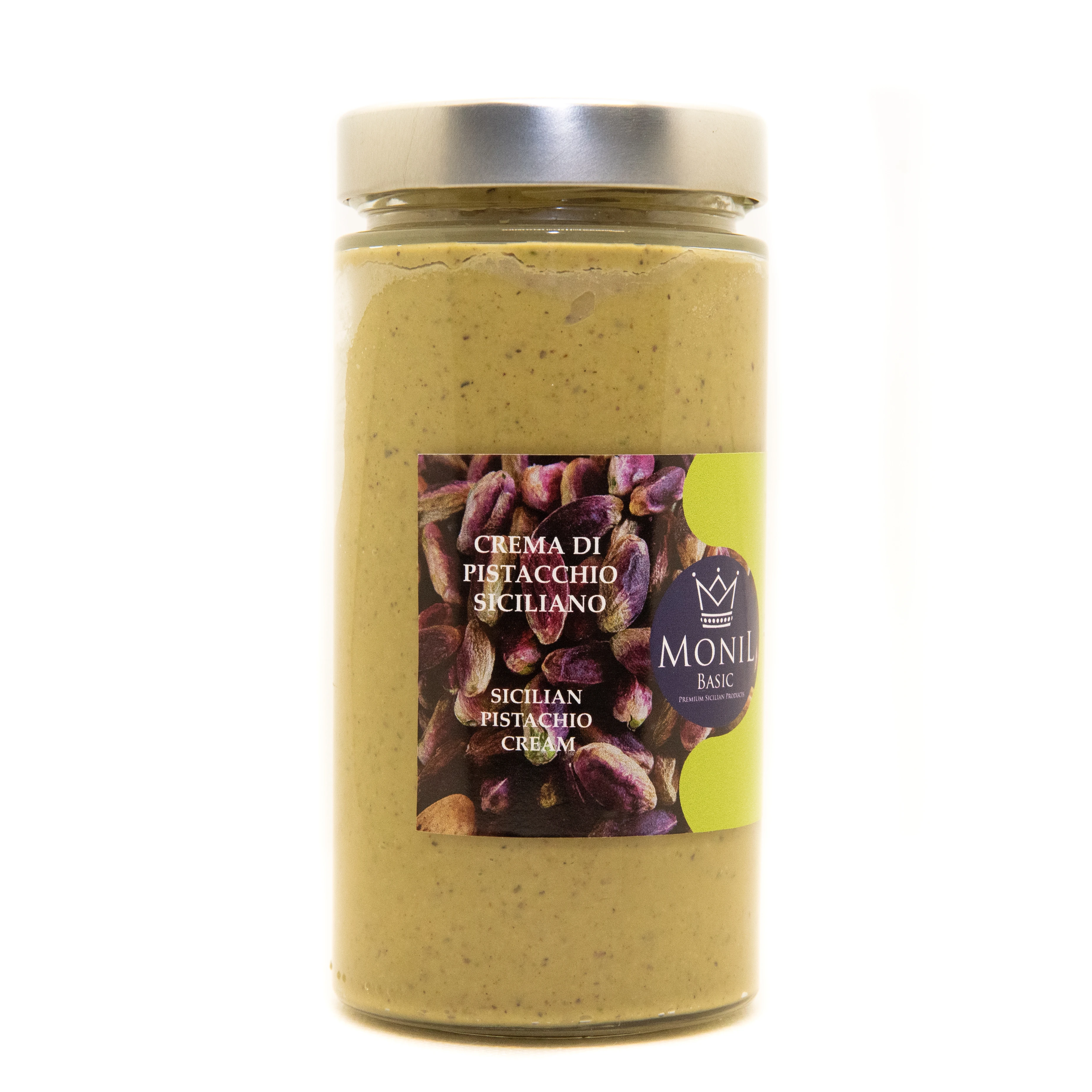
Sicilian pistachio cream 3 kg MONIL Business, spread cream without palm oil and with 36% Bronte pistachio 