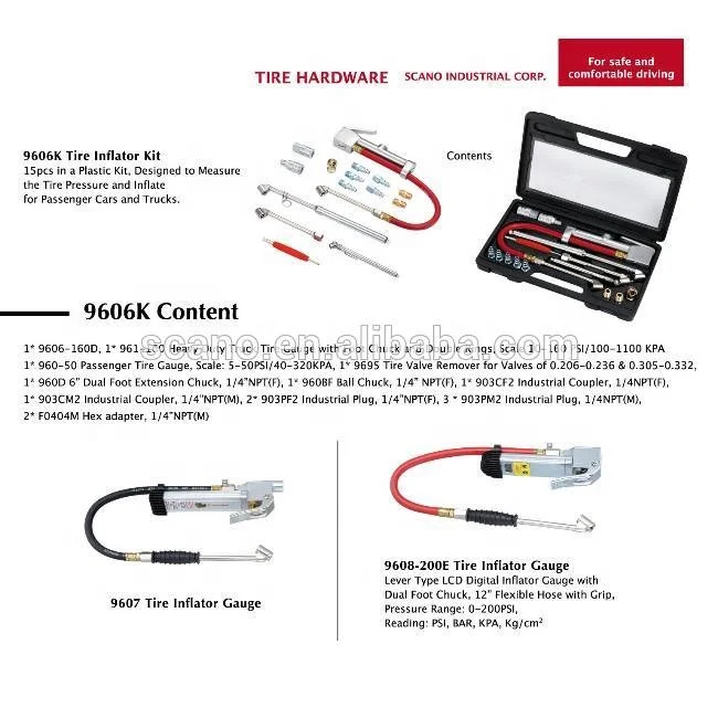 Lever Type Car Tire Inflator Gauge